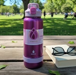 Manna Leak-Proof Insulated Stainless Steel Water Bottle ~ 40 oz ~ Pink Metallic